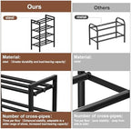 Expandable Shoe Rack, Heavy Duty Metal Shoe Organizer for Closet | 4Tier Heavy Duty Iron Adjustable Shoe Storage,Fits 12+ Pairs,Space-Saving,Non-Slip,Easy Assembly,For Doorway Entryway Bedroom - Image 3