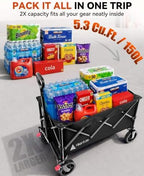 Hikenture Wagons Carts Foldable 330LBS, Heavy Duty Collapsible Wagon - Image 2
