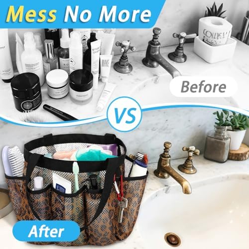 Fammart Mesh Shower Caddy Portable for College Dorm Room Essentials, 8-Pocket Large Shower Basket Tote Bag with 2 Handles for Toiletry, Bathroom, Beach, Camp, Gym - Image 6