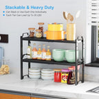 Narrow Expandable Cabinet Shelf Organizer 5.51" Width, Kitchen Counter Storage Shelves Spice Racks, Small Cupboard Countertop Tabletop Shelves Organizers, Expandable Adjustable Stackable, Load 30LBS - Image 4