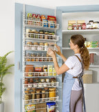 Mefirt Over The Door Pantry Organizer, Wall Mount Spice Rack 8-Tier White - Image 3