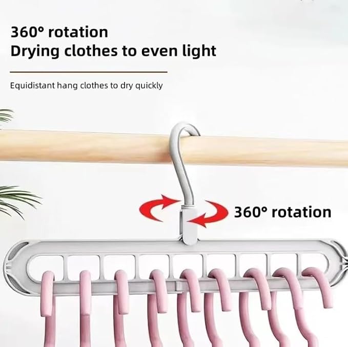 Space Saving Clothes Hangers | 4 Pack Sturdy Cascading Hangers with 9 Holes for Heavy Clothes | Closet Organizers and Storage | Durable Premium Quality Plastic | 4 Pack - Grey - Image 6