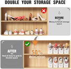 Neprock Shoes Slots Organizer for Closet, Shoe Rack Organizador De Zapatos for Closet Organization, Shoe Slots Organizer Shoe Storage Shoe Holder Space Saver for Entryway(12 Pack)(White) | 50% Space Saver, 4 Adjustable Height, Double Deck, Tool-Free As... - Image 2