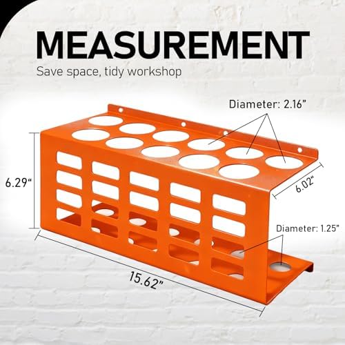 Metal Wall Mount Caulk Tube Holder Rack, Orange - Image 2