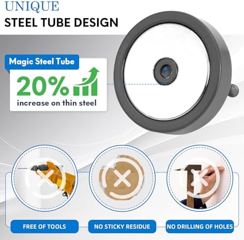 Neosmuk Magnetic Hooks Steel Tube Design for Cruise,100lb+ Grey,10 Pack - Image 3