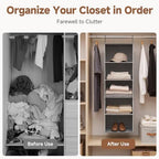 StorageWorks Hanging Closet Organizer for Small Closets, 5 Shelf | Add More Storage to Small Closets with 5 Reinforced Shelves, Perfect for Bedroom, Dorm and RV, Gray - Image 6