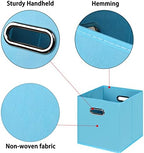 Black Foldable Storage Cubes Bins , Fabric Storage Box Cubes Organizer Baskets with Dual Handles for Home Organizer(Blue) - Image 7