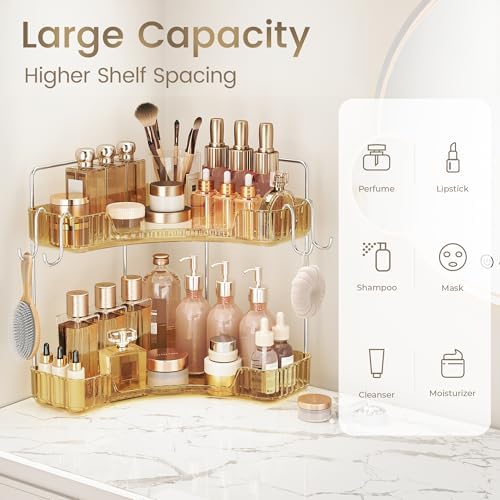 Corner Counter Organizer, 2 Tier Bathroom & Kitchen Storage Tray - Image 5
