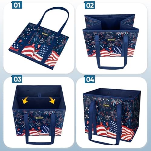 BALEINE 3PK Reusable Grocery Bags, Heavy Duty Shopping Tote Bag - Image 7