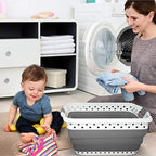 Lavish Home Collapsible Plastic Laundry Basket, Gray, 24.25”x17.5”x10.5” - Image 5