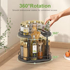 Across-Star Lazy-Susan-Spice-Rack -Organizer For Cabinet With Adjustable Height, 12 inch Rotating Seasoning Holder Spice Organization For Pantry, 2-Tier Kitchen Counter Shelf Countertop Organizer - Image 6