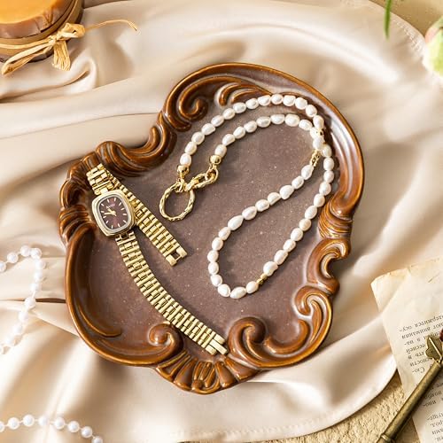Jewelry Dish, Ring Dish, Ceramic Jewelry Tray, Trinket Dish, Ring Holder Dish, Cute Vanity , Small Key Bowl, Valentine's Christmas Gifts for Women Daughter Girlfriend BFF on Birthday Engagement, Red - Image 6