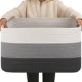 OIAHOMY Blanket Basket Laundry Basket Dog Toy Basket 75L Dark Grey by MasterofSpaceOptimization
