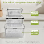 3 PCS Large Fruit storage Containers for Fridge Food Storage Containers - Image 4