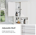 Over the Toilet Storage Cabinet, Bathroom Storage Organizer Over Toilet, Space Saver W/Adjustable Shelf & Open Shelf, White - Image 4