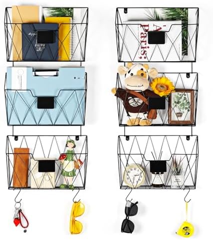 6 Pack Wall File Organizer, Wall File Pocket Mail Organizer for Office/Home by OYEAL