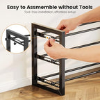 Homeiju Expandable Shoe Rack, 2 Tier Metal Shoe Shelf, Adjustable Shoe Stand for Sneakers, Boots, Heels, Heavy-Duty Steel Standing Shoe Organizer for Entryway, Closet, Bedroom, Black - Image 4