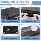 Clear Zippered Plastic Clothes Storage Bags, 6 Pack, Black | Clear Storage Bags with Zipper Plastic Storage Bags for Clothes Sweaters Blankets Sheets, Size: 15.7 x 13.8 x 3.9 Inch - Image 3