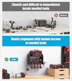 CCCEI Pack of 2 Modular Power Tools Organizer, Drills and Battery Storage Wall Mount, Garage Shop Organization, Anniversary, Birthday, Gifts for Men, Father, Black. - Image 5