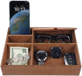 Zcaukya Men's Valet Tray, 5 Compartments, Brown by Zcaukya%7CBringYouHappyTime