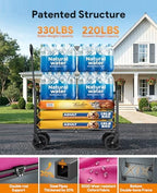 Collapsible Wagon Cart with Wheels, 220LBS for Grocery Shopping Camping - Image 4