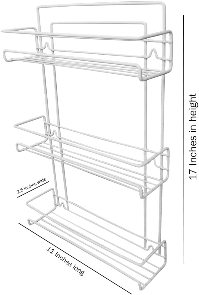 Evelots 2-Pack 3-Tier Spice Rack Organizer Door/Wall Mount Holds 36 Bottles - Image 2
