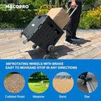 MACOPRO Foldable Utility Cart with Stair Climbing Wheels, Collapsible Rolling Crate with Telescoping Handle, Folding Shopping Trolley Handcart Grocery Book File Tool Teacher Storage Basket (Black) - Image 6