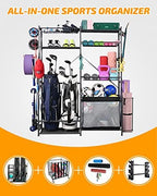 PLKOW Extra-Large Ball and Sports Equipment Storage Rack, Black - Image 2