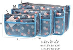 Vercord Purse Organizer Insert for Handbags Bag Organizers Inside Tote Pocketbook Women Nurse Nylon 13 Pockets Blue Flower Small - Image 3
