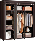 SORCEDAS Portable Closet Wardrobe with Hanging Rods Shelves Clothes Storage by SpecialYourHome