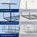 FLEXIMOUNTS 3x8 Overhead Garage Ceiling Storage Rack Organization, White - Image 6