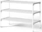 Kitsure Shoe Rack - Non-Woven Shoe Rack Shelf, Shoe Organizer for Closet, Entryway, Garage & Corridor, Stackable Shoe Shelves, 27.5" Wide - 3 Tier, White | Shoe Organizer for Closet, Entryway, Garage, Stackable Shoe Shelves, college dorm&apartment esse... by Kitsure