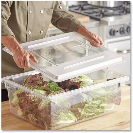 Rubbermaid Commercial Products Food Storage Box Lid for 8.5, 12.5, 16.5, and 21.5 Gallon Sizes, Clear - Image 4