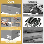 Under Bed Storage with Wheels, 2 Pack Underbed Storage Containers with Clear Lid & Label, XXL 75L Easy Assembly Rolling Under Bed Shoe Storage for Clothes, Shoes, Blankets, Gray(28.3 X 16.5 X 9.5 in) - Image 7
