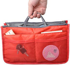 Vercord Purse Organizer Insert for Handbags Bag Organizers Inside Tote Pocketbook Women Nurse Nylon 13 Pockets Red Small - Image 2