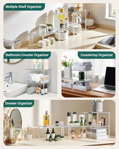 Acrylic Cabinet Organizer Set of 4, Stackable Spice Rack for Kitchen - Image 2
