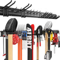 Garage Tool Organizer Wall Mount 66 inches with 13 Adjustable Heavy-Duty Hooks, Garage Organization, Garden Tool Storage Rack, Yard, and Shed, Holds Up to 520 lbs by ZICANYCO