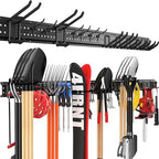 Garage Tool Organizer Wall Mount 66 inches with 13 Adjustable Heavy-Duty Hooks, Garage Organization, Garden Tool Storage Rack, Yard, and Shed, Holds Up to 520 lbs by ZICANYCO