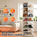 RUNSUNSPRI 8 Tier Rotating Shoe Rack 360°Rotating Shoe Rack Tower - Image 6