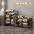 Bamboo Shoe Rack Organizer for Closet and Entryway - Space-Saving Narrow Shoe Stand - Versatile Shoe Holder for Door or Closet Shelf,Garage Bedroom can Freely Stack DIY Small Shoe Racks 2Tier Brown - Image 3