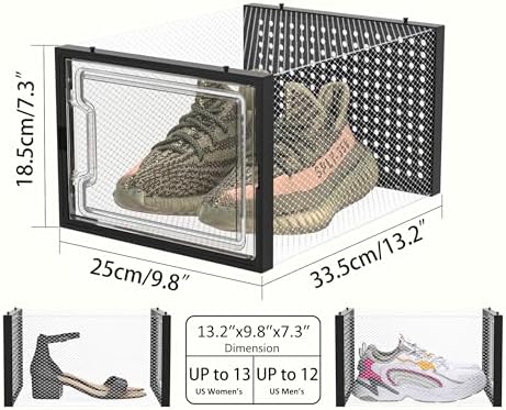 HOMIDEC XL Clear Shoe Storage Boxes, Stackable Shoe Organizer for Closet - Image 3