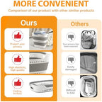 3 Pcs 42L Medium Collapsible Plastic Laundry Basket with Handles, Foldable Laundry Basket Hamper, Pop Up Storage Container Organizer for Washing Storage (Gery, 17 Inch * 13 Inch * 15 Inch) - Image 5