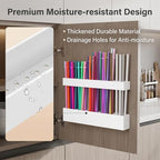 White Acrylic Straw Organizer, Cabinet Mounted Holder for Kitchen Storage - Image 2