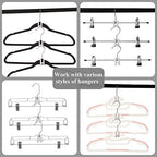 Clothes Hanger Connector Hooks, Outfit Hangers, Hanger Extender Clips, Cascading Hanger Hooks, Velvet Huggable Hangers Accessory, Heavy Duty Space Saving for Closet 60 Pack (Ivory) - Image 5