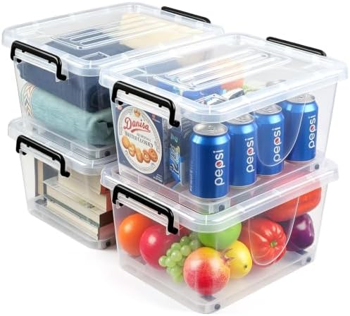 NUMIFUN 15QT Storage Bins with lids, Stackable Space Saver for Family by NUMIFUN