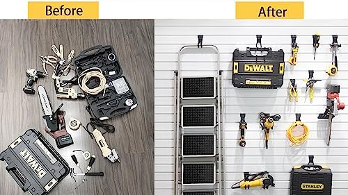 Slatwall Hooks 14 Pack, Heavy Duty Garage Wall Organizer, Multi-Size Hanging Hooks Compatible with Proslat, StoreWALL and HandiWall - Image 2