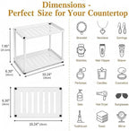 2 Tier Bathroom Counter Organizer, Rectangular Vanity Organizer Shelf, Skincare and Makeup Countertop Storage Rack for Kitchen, Bathroom, Bedroom,White - Image 3