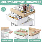 SYKIARIOL Utility Cart with Drawers,Craft Cart with 5 Drawers,White - Image 3