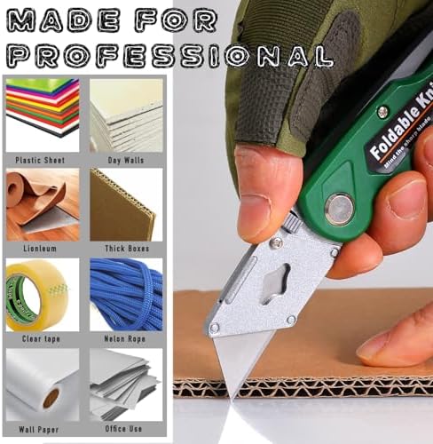10-Pack Heavy Duty Folding Box Cutter Set, Utility Razor Knife - Image 4