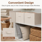 StorageWorks Shelf Organizer Bins, Beige Stripes, Extra Large, 3-Pack - Image 5